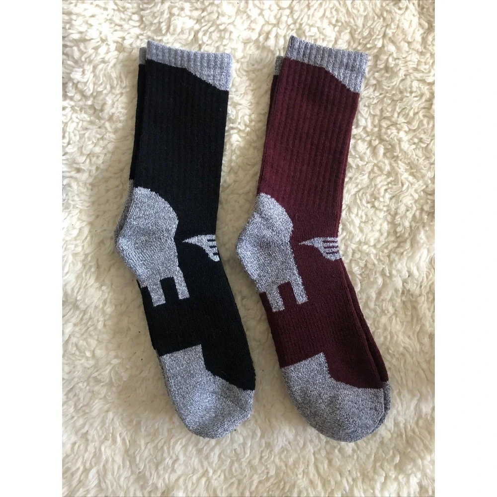 EnerWear Women's 6 Pair Merino Wool Outdoor Hiking Trail Crew Sock 9-11 Blk Wine